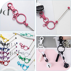 12шт брелок для ключей из сплава 12 цветов с бусинами&nbsp;KEYC-SC0001-45