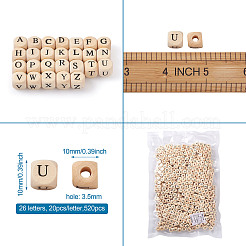 Бусины из натурального дерева с ddprinted WOOD-KS0001-12