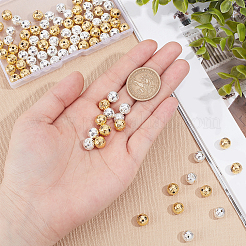 2 нитка 2-х цветных гальванизированных бусин из натурального лавового камня G-AR0004-22