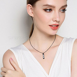 1 шт. стеклянные песочные часы прямоугольник памятная урна для праха питомца подвеска ожерелье&nbsp;NJEW-CA0001-27EB