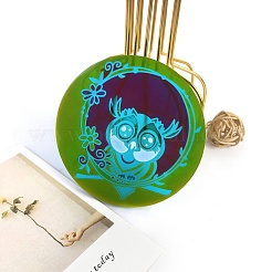 Плоский круглый коврик для чашек с совой и цветком своими руками&nbsp;LS-SIL-F007-06A