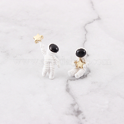 合金スタンドピアス  宇宙飛行士  ゴールドカラー  18~25mm&nbsp;EJEW-L197-06