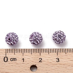 片穴チェコクリスタルラインストーン舗装ディスコボールビーズ  小さな丸いポリマー粘土チェコのラインストーンビーズ  371 _violet  pp9（1.5~1.6mm）  8mm  穴：1.2mm&nbsp;RB-A059-H8mm-PP9-371