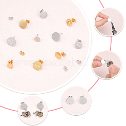 24 шт. 12 шт. фурнитура для сережек-гвоздиков из нержавеющей стали 304 и 201 STAS-CA0001-87