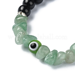 Set di braccialetti elasticizzati con perline di vetro e pietre preziose miste naturali da 4 pz e 4 stili&nbsp;BJEW-TA00450