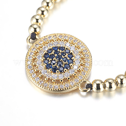 Регулируемые латунные плетеные браслеты из бисера BJEW-F282-29G-RS