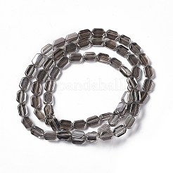 電気メッキガラスビーズセット  パール光沢メッキ  長方形  グレー  9.5x6~6.5x3.5mm  穴：1mm  約68個/連  25.59''（65センチメートル）&nbsp;EGLA-L042-PL01