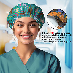 2 шт. 2 стиля хлопковые регулируемые набивные шапки с принтом рабочие кепки для женщин и мужчин&nbsp;AJEW-DR0002-26B