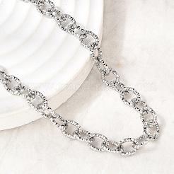 Ожерелья-цепочки из нержавеющей стали 201 толщиной 6 мм с текстурированной поверхностью&nbsp;NJEW-K302-06P