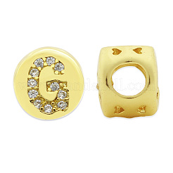 Perle di zirconi cubici trasparenti in micro pavè di ottone&nbsp;KK-T030-LA843-GX3