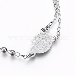 Браслеты с подвесками из нержавеющей стали 201&nbsp;BJEW-P258-15P