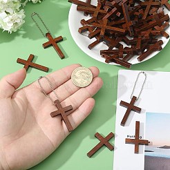 Набор для самостоятельного изготовления подвесного украшения из дерева в виде креста&nbsp;DIY-GL0004-110