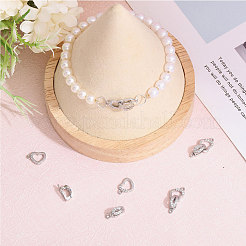 5 комплект латунных застежек с микропаве из прозрачного кубического циркония&nbsp;KK-CA0002-67P