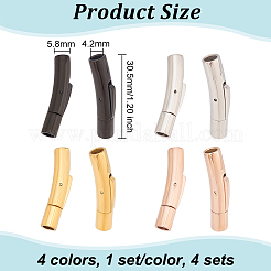 4 комплект 4-х цветных штыковых застежек из хирургической нержавеющей стали 316L STAS-OC0001-17B