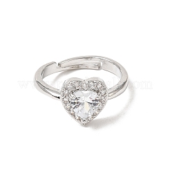 Messing Micro Pave klare Zirkonia Manschette offene Ringe&nbsp;CU-CBA5C10-01P