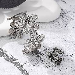 Наборы браслетов-манжет и колец-манжет из цветочного сплава&nbsp;FS-WG9C22C-02