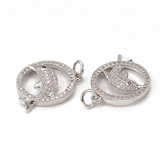 Латунные микро проложить кубического циркония подвески&nbsp;KK-E068-VB017