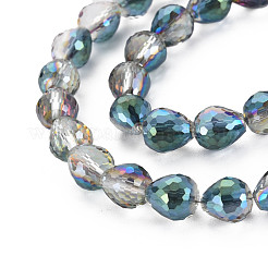 Гальванические стеклянные бусины нити с огранкой&nbsp;EGLA-T008-024-A02