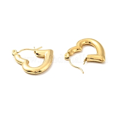 Pendientes de aro con forma de corazón de acero inoxidable 304 con revestimiento iónico (IP) para mujer&nbsp;EJEW-A076-05G