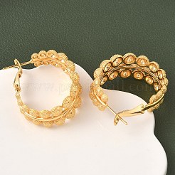 Круглые серьги-кольца из латуни EJEW-D337-12G