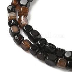 Нити бусин из натурального агата с прожилками дракона (окрашенные и нагретые) G-G177-E13-03