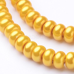 Fili di perline rondelle in vetro verniciato a spruzzo ecologico&nbsp;DGLA-L003-3x5mm-20