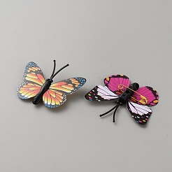 PVC人工蝶飾り  家の壁飾り用  金属ピン付き  ミックスカラー  39x45x5mm&nbsp;AJEW-WH0596-211