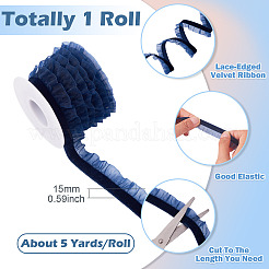 5 ярд эластичной бархатной органзовой ленты&nbsp;SRIB-TA0001-28D