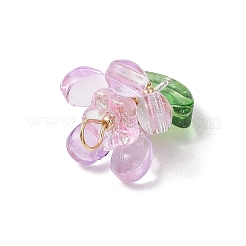 Подвески из латунного стекла с цветами&nbsp;PALLOY-MZ00630-01