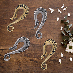 4 шт. двухцветных S-образных застежек из сплава&nbsp;FIND-CP0003-48