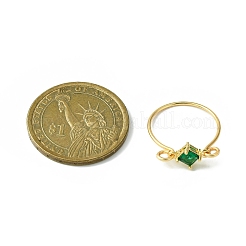 Стеклянное кольцо на палец с ромбом RJEW-JR00589