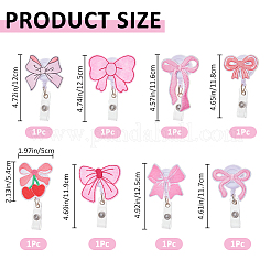 8 шт. 8 стиля полиэстеровый бант и пластиковая катушка для значков&nbsp;AJEW-FH0006-67