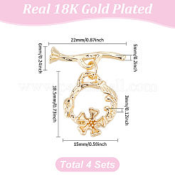 4шт латунные застежки&nbsp;KK-LP0001-43