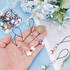 2 комплект ремешка для мобильного телефона из непрозрачной смолы в форме гриба&nbsp;HJEW-HY0001-09