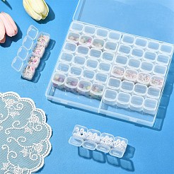 1 шт прозрачный пластиковый контейнер для бисера с 56 сетками&nbsp;CON-YW0001-86