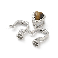 Латунь сердце раз за застежками KK-Z083-05P-01