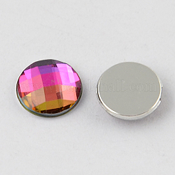 台湾アクリルラインストーンカボション  フラットバックと多面カット  半円/ドーム  カラフル  10x3mm&nbsp;ACRT-M005-10mm-13