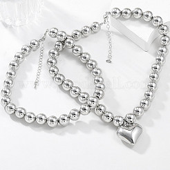 2 stücke 2 stile legierung herz anhänger halsketten set&nbsp;NJEW-P319-02P