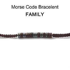 Set di braccialetti elastici per famiglia con codice morse&nbsp;BJEW-JB07352-04