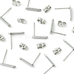 10 шт. фурнитура для сережек-гвоздиков из нержавеющей стали 201 с отверстием&nbsp;EJEW-FS0001-14D