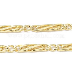 ラックメッキ真鍮フィガロチェーン  ハンダ付け  カドミウムフリー＆鉛フリー  18KGP本金メッキ  25x5x2mm  7x5x1.5mm&nbsp;CHC-CJC0003-01G