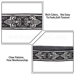 Ruban fleur de lys jacquard polyester style ethnique&nbsp;OCOR-WH0086-72A-01