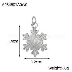 304ステンレスペンダント  ステンレス鋼色  16x12x1mm  穴：2.5mm&nbsp;STAS-OY005-56P