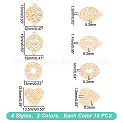 80 шт. 8 стиля долговечных позолоченных латунных соединительных подвесок KK-HY0003-74