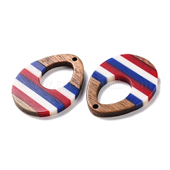 Подвески из непрозрачной полосатой смолы и орехового дерева в честь Дня независимости RESI-U010-02N