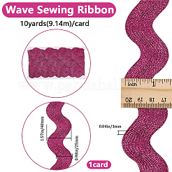 10 ярд металлизированной полиэстеровой волнистой ленты для отделки бахромой&nbsp;SRIB-GF0001-38P