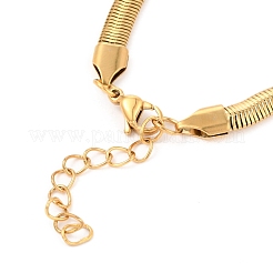 ユニセックス 304 ステンレススチール ヘリンボーン チェーン ブレスレット  カニカン付き  ゴールドカラー  7-7/8インチ（20cm）&nbsp;BJEW-H541-01A-G