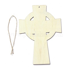 Bricolage croix ornements en bois non finis embellissements en bois vierges&nbsp;WOOD-C009-02