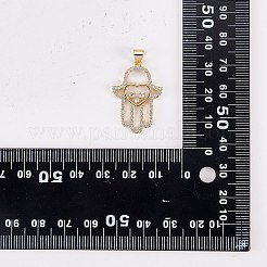 5pcs pendentifs en laiton micro pavé de zircone cubique placage en rack&nbsp;ZIRC-SZ0003-76
