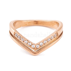 Кольцо из нержавеющей стали 304 для женщин&nbsp;RJEW-C086-14-RG